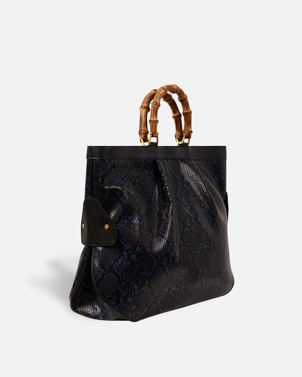 Large Tote Snake Bag Navy