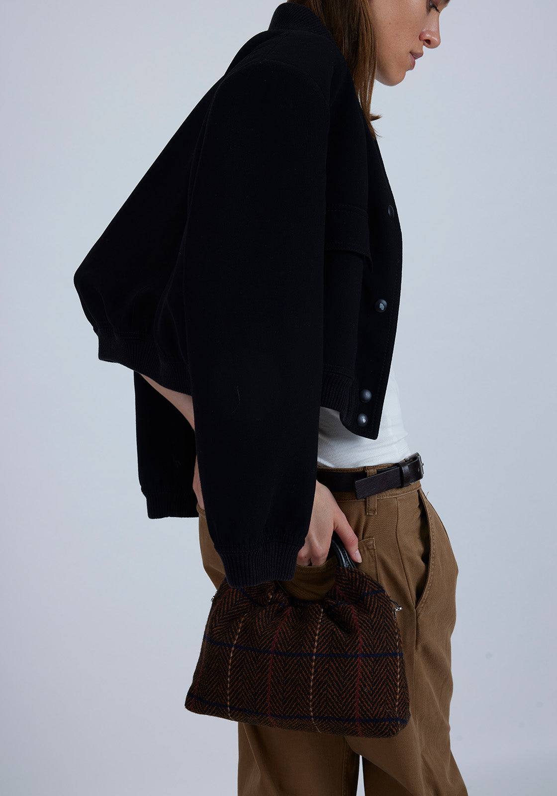 Lucca Bag Small Tartan Black