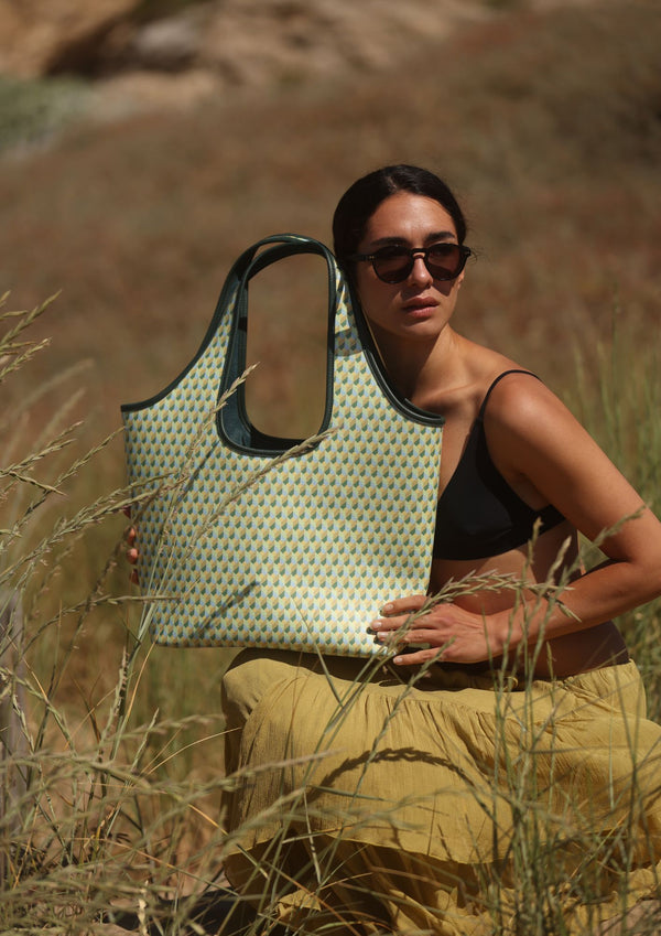 Coated Canvas Hobo Lime