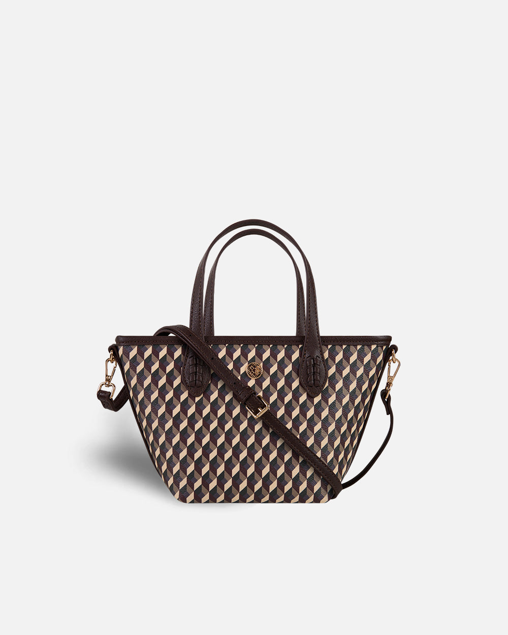 mini shopper bag geometric print souris lonbali  with handle