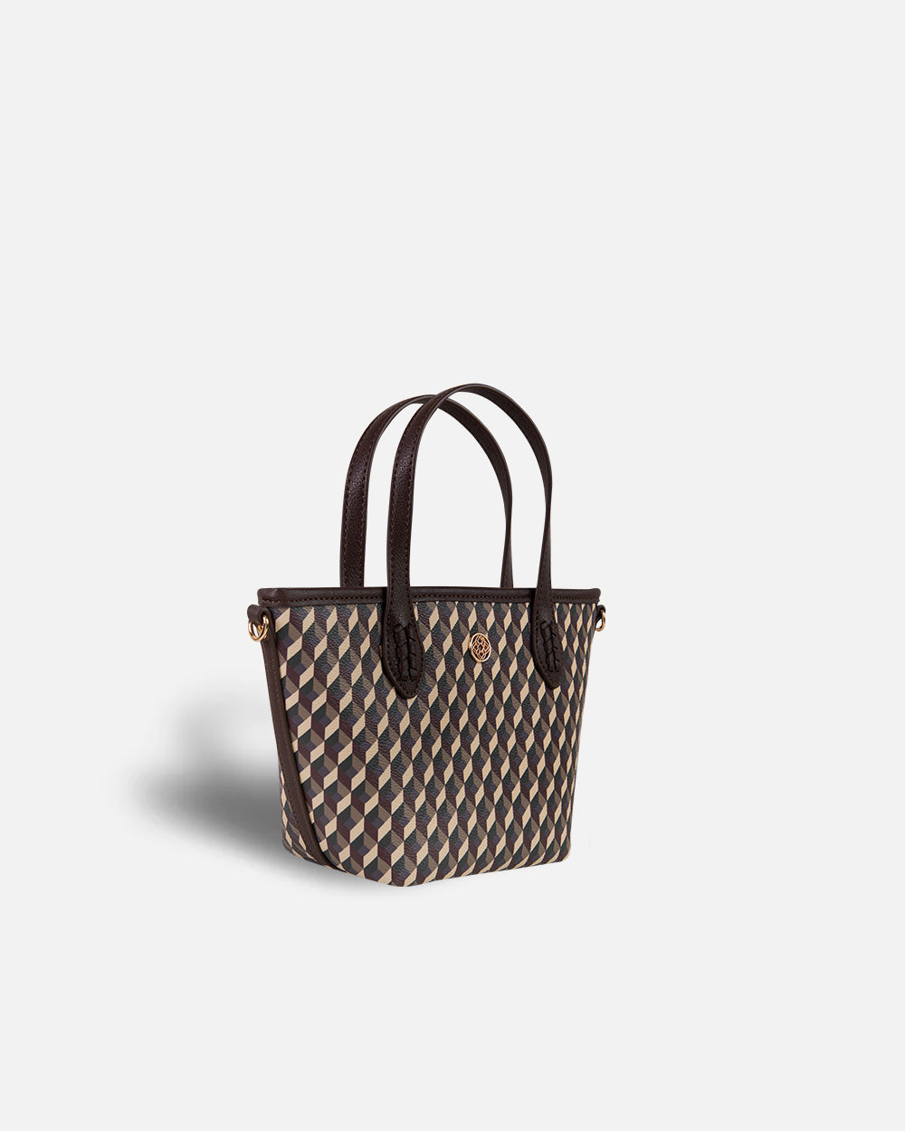 mini shopper bag geometric print souris lonbali  with handle