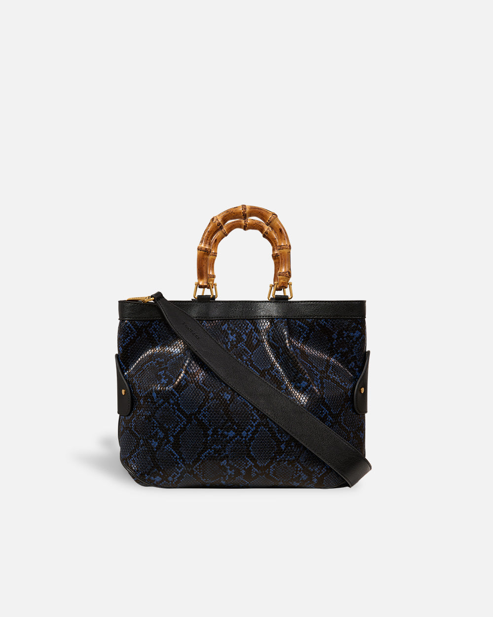 Medium Tote Snake Bag Navy