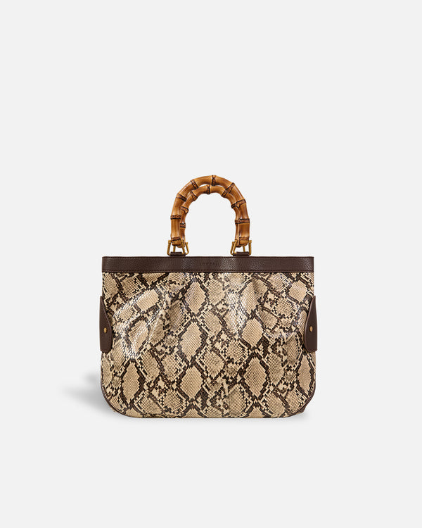 Medium Tote Snake Beige