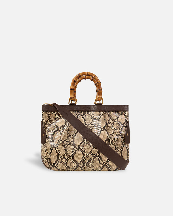 Medium Tote Snake Beige