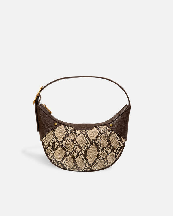 Halfmoon Snake Beige Handbag