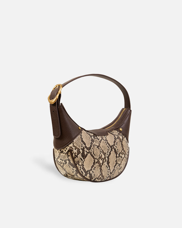 Halfmoon Snake Beige Handbag