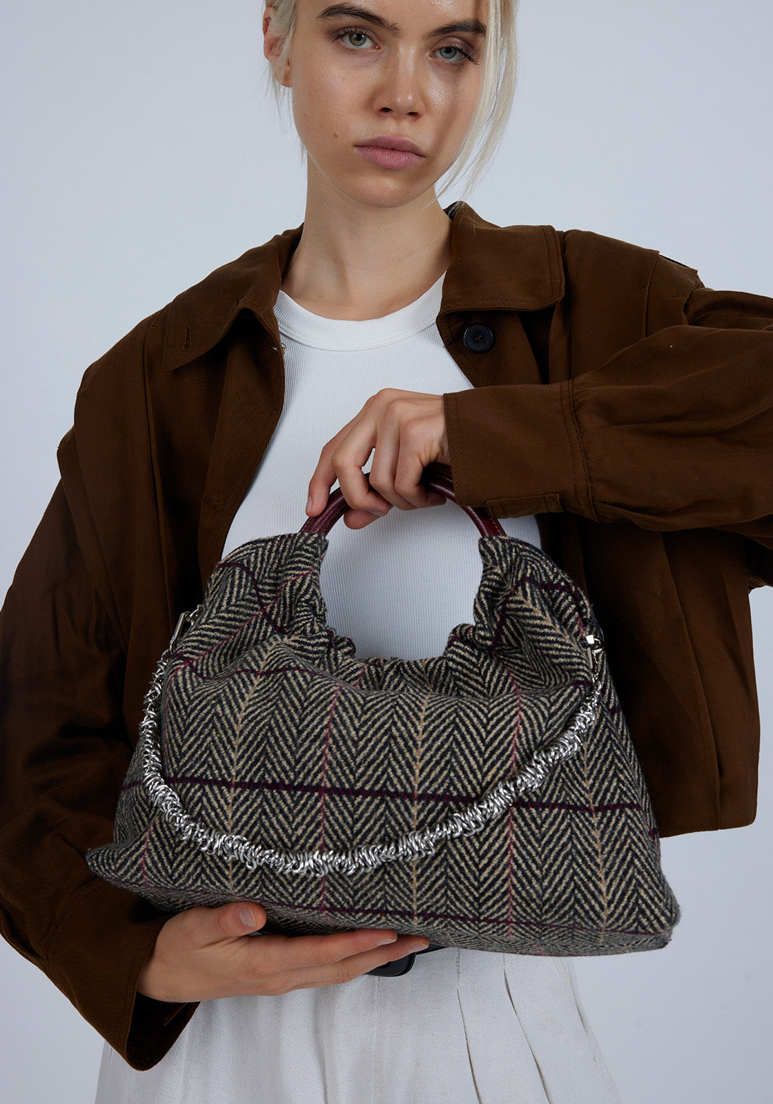 Lucca Bag Large Tartan Red