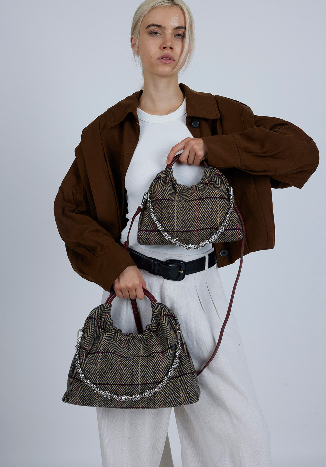 Lucca Bag Small Tartan Red