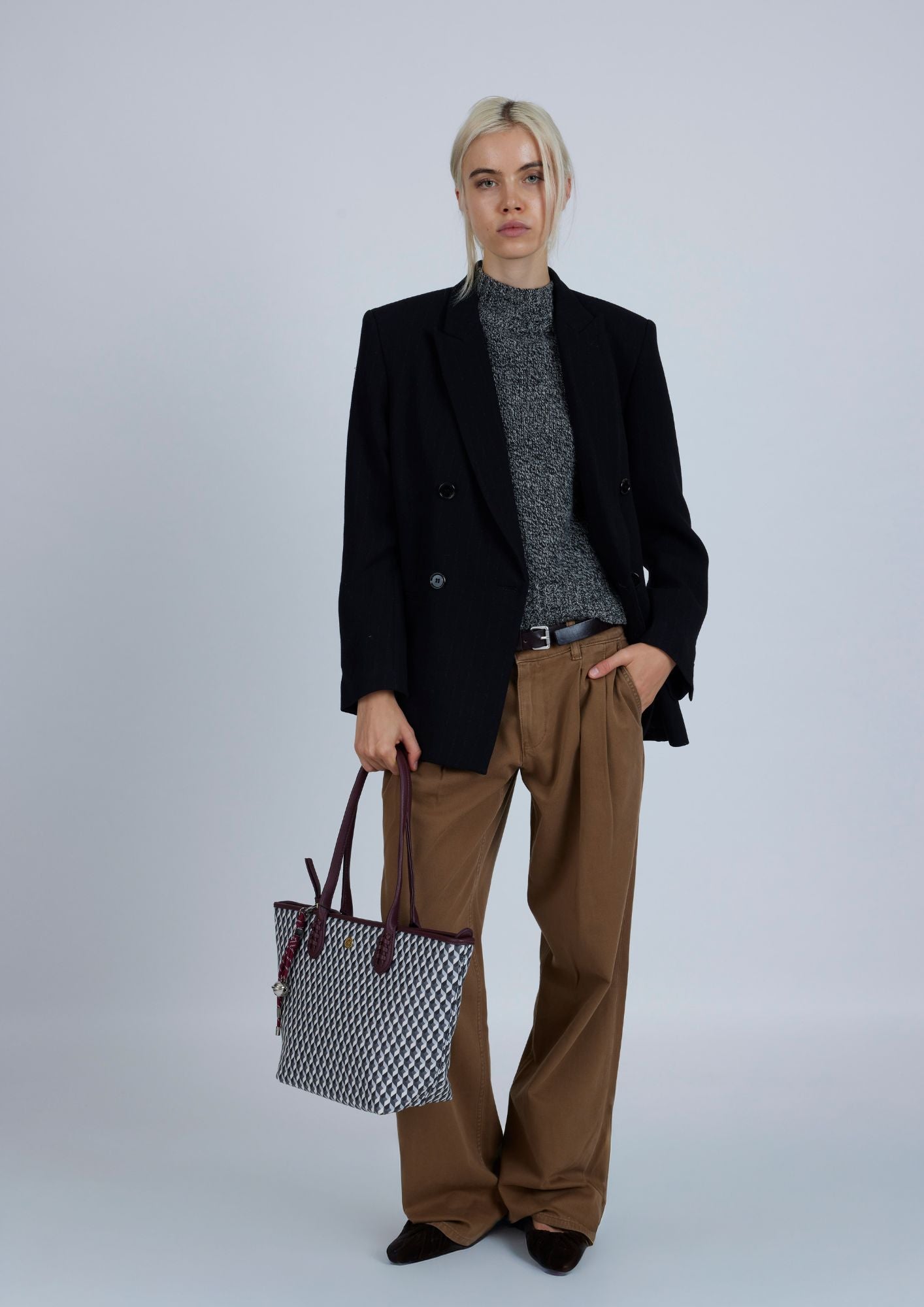 Purse Born Midi B&W Wine