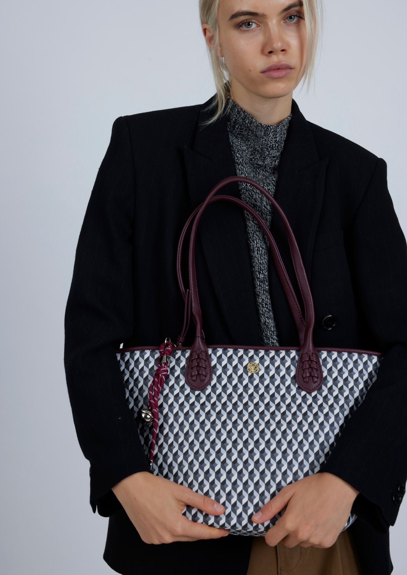 Purse Born Midi B&W Wine