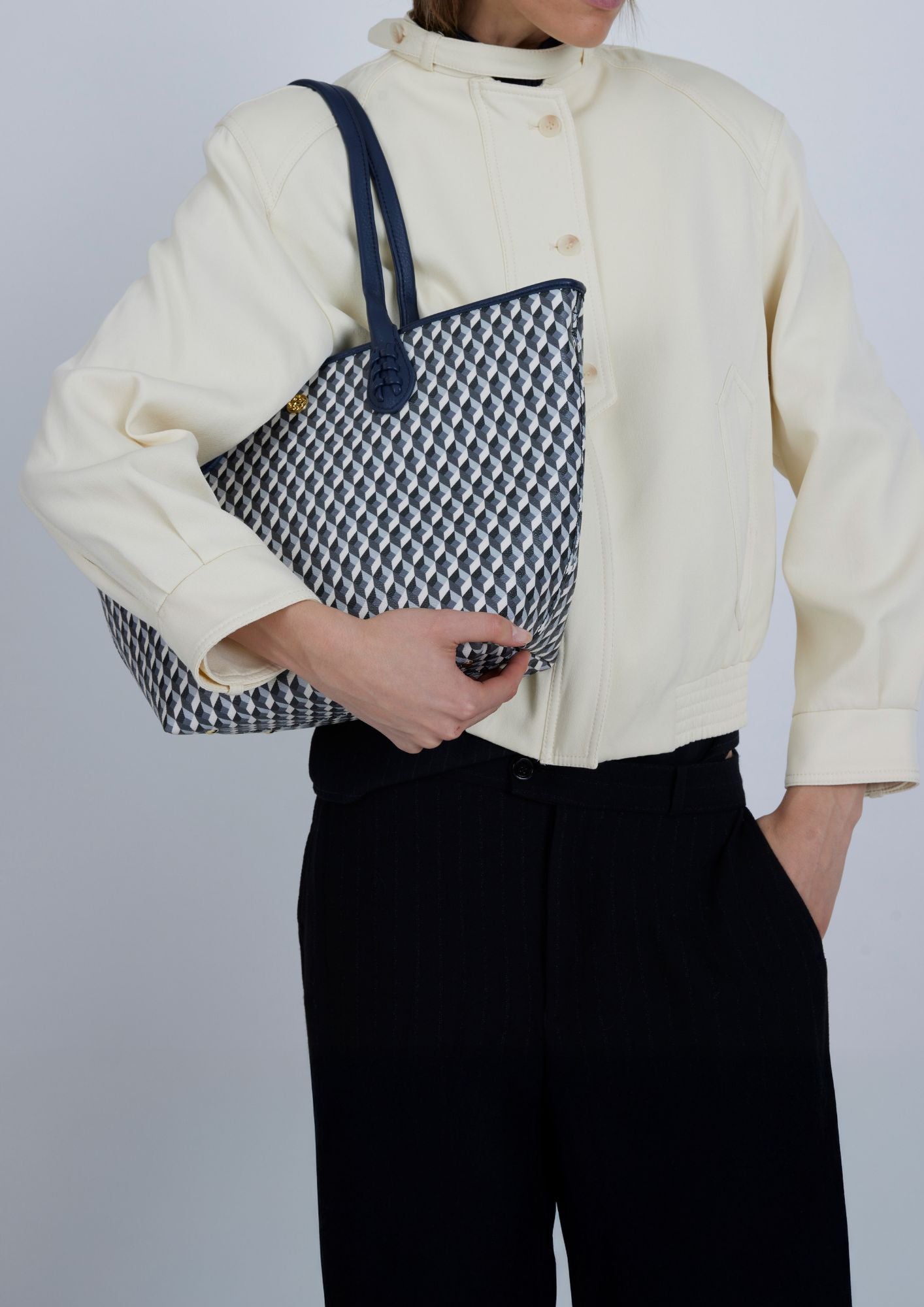 Purse Born Midi B&W Navy