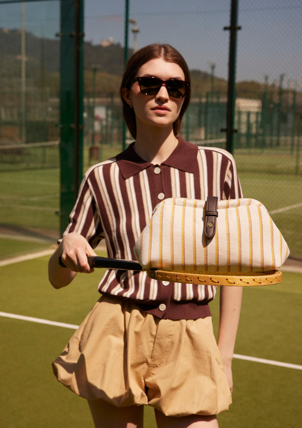 Benat Clutch Beige Handbag