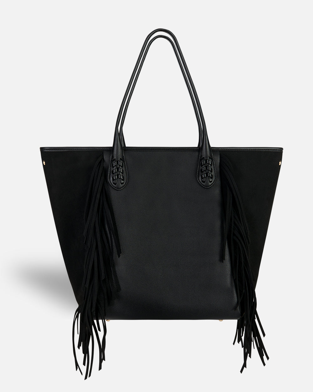 ★TOUT Y EST★ Casually boxy shopper bag 53 ethnic fringe bl TOUT Y EST EN