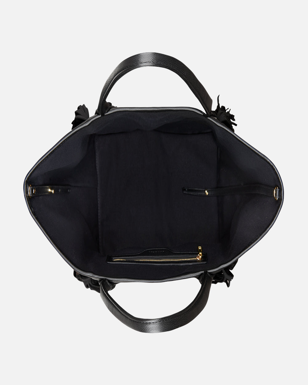 Black shopper bag inside
