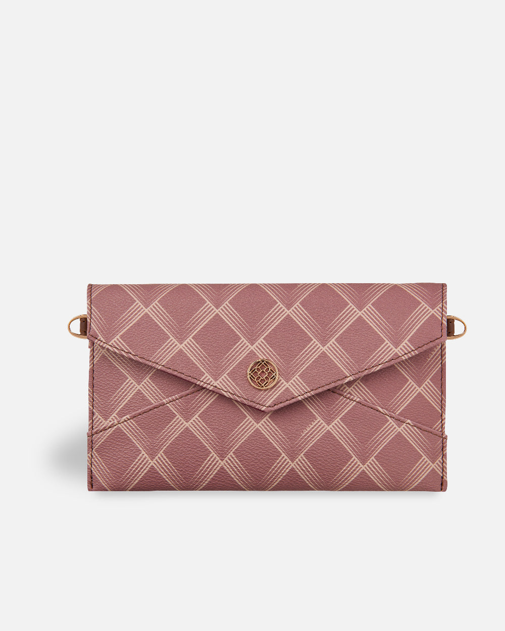 women's dark nude shoulder bag with button closure