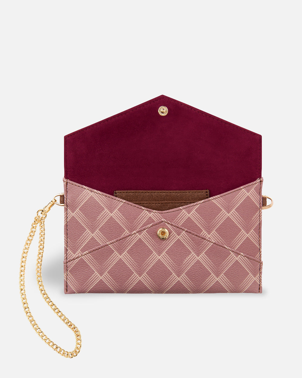 dark nude shoulder bag with inside button closure