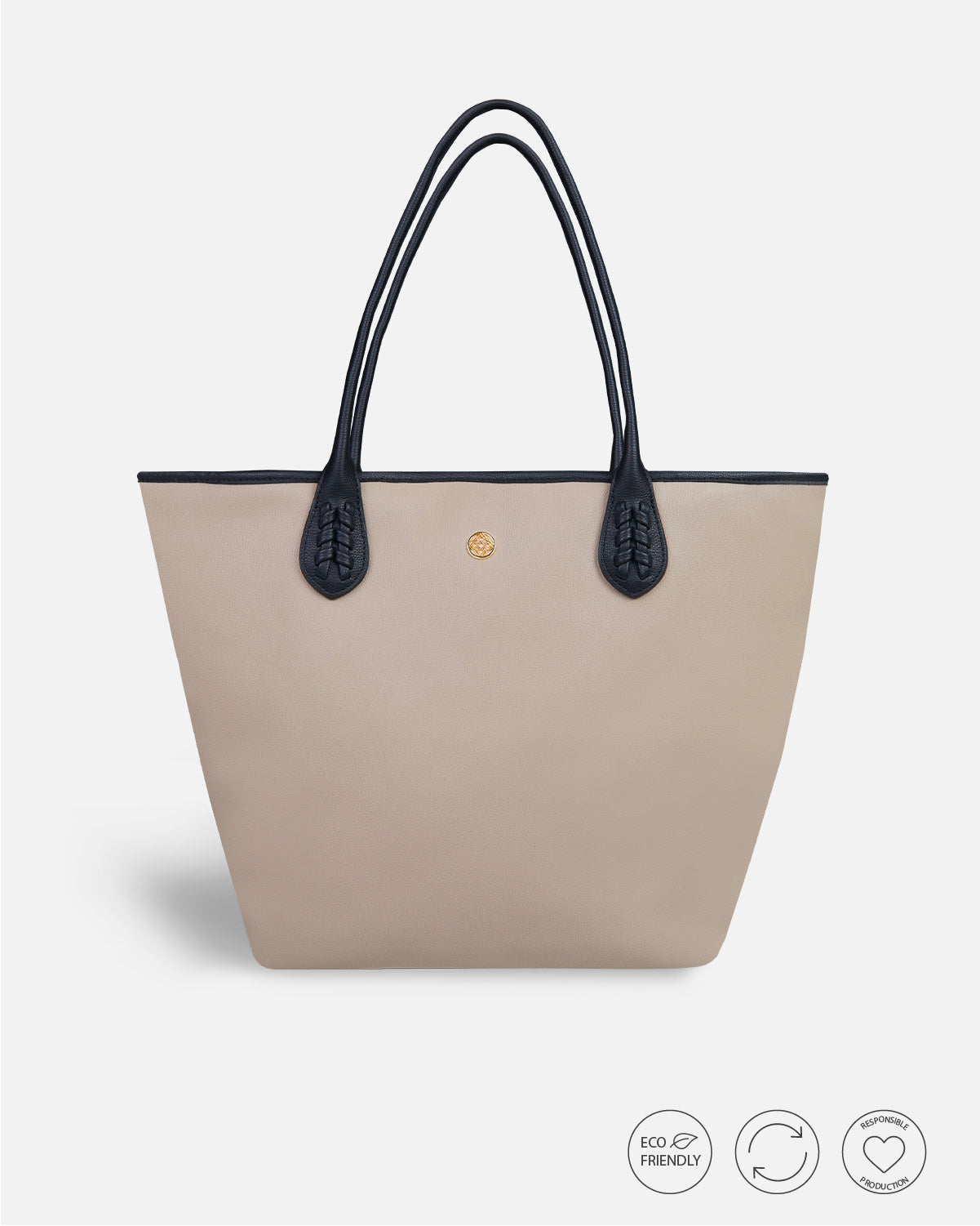 Handbag shopping beige recycled material