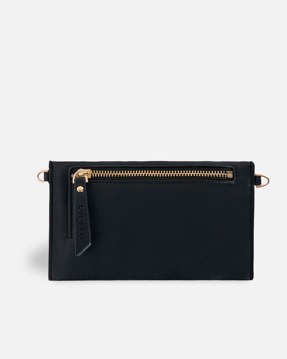 women's black shoulder bag recycled materials rear zipper