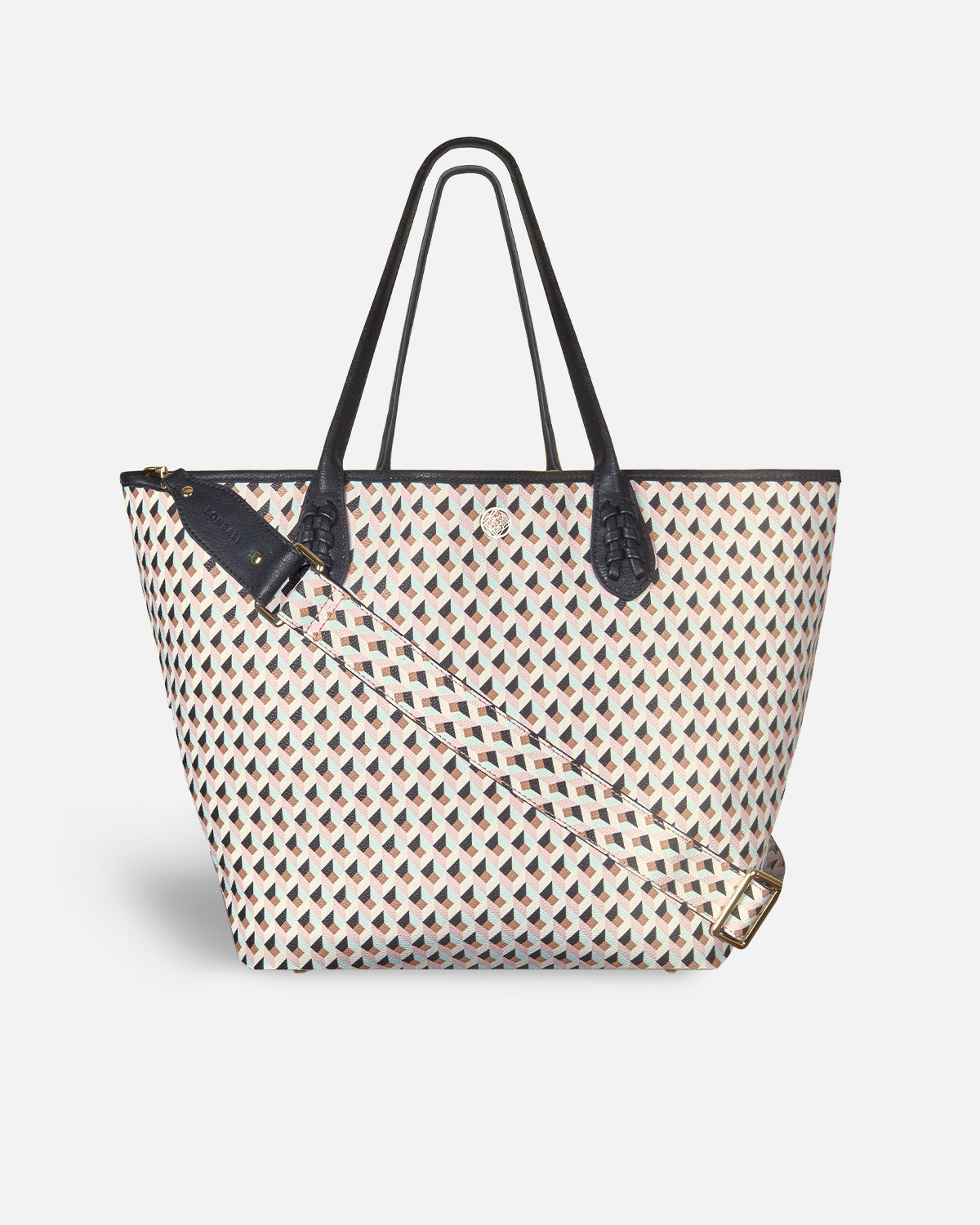 Geometric print shopper bag sweet and matching shoulder strap