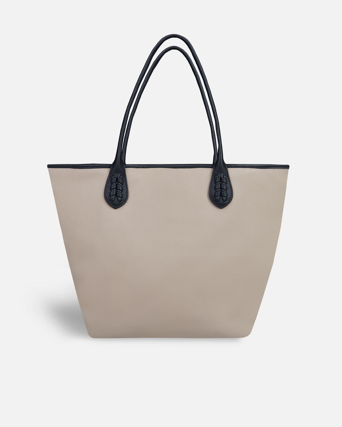 Recycled bag style shopping beige color black handles