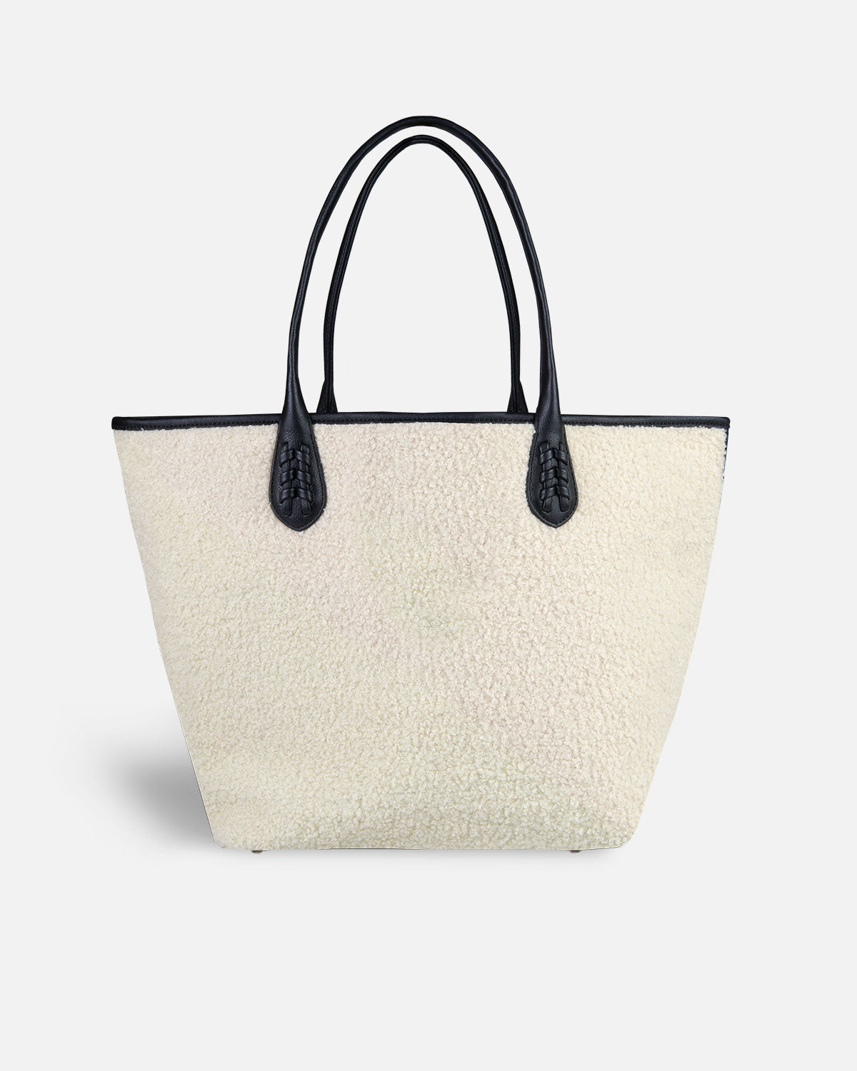 Handbag shopping white on the back with black handles