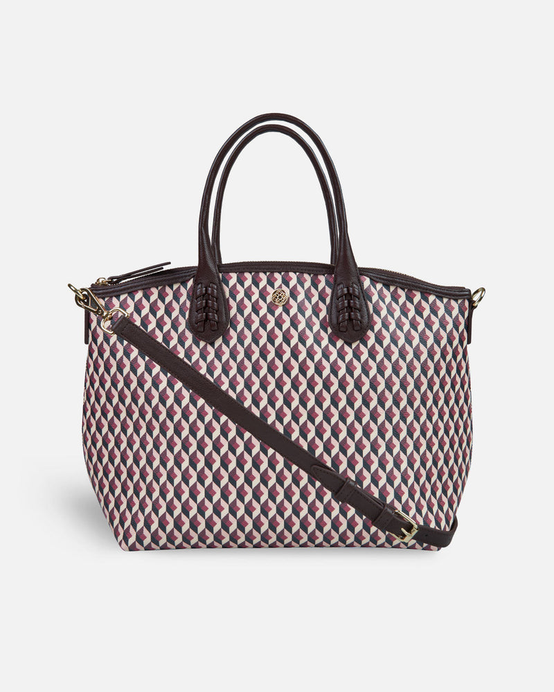 Geometric Printed Handbag Cherry Lonbali