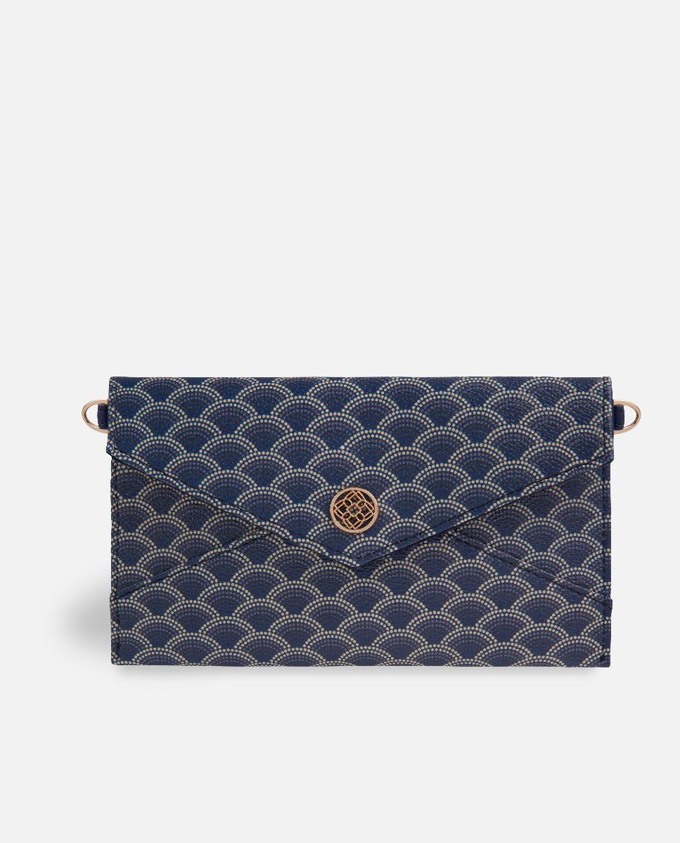 wallet XXL blue with shoulder strap for women
