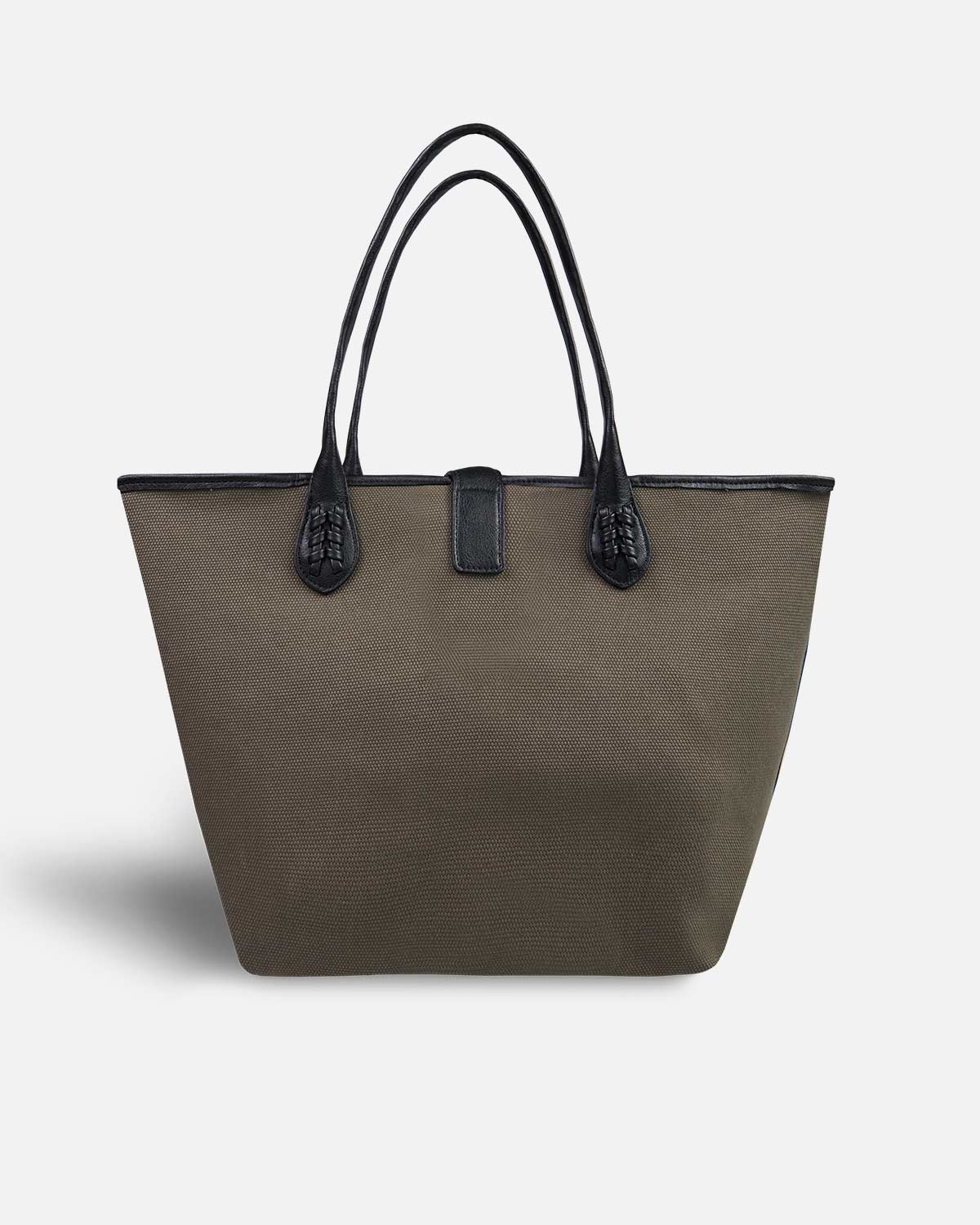 Large khaki shopper bag