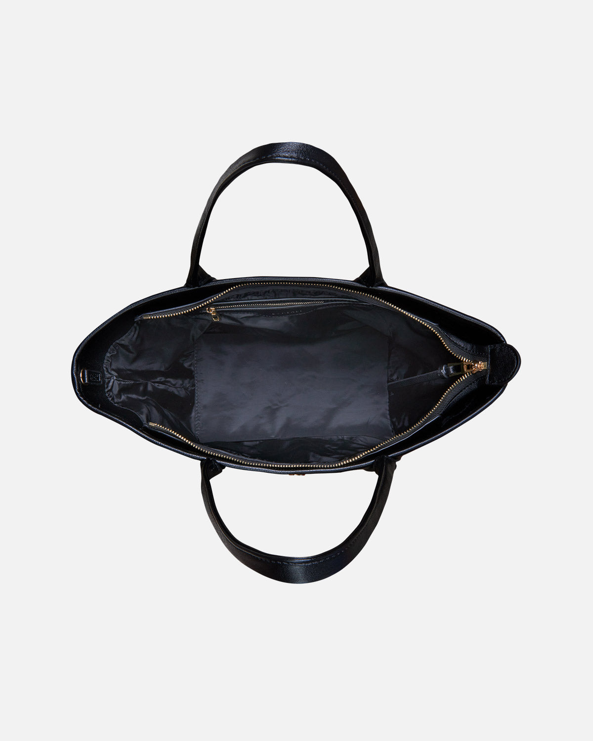 Interior of mini shopper bag in navy blue
