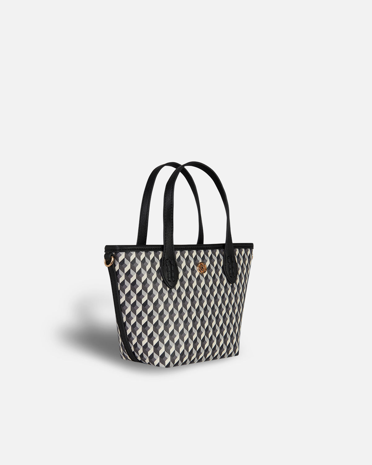Geometric print mini shopper bag with handle