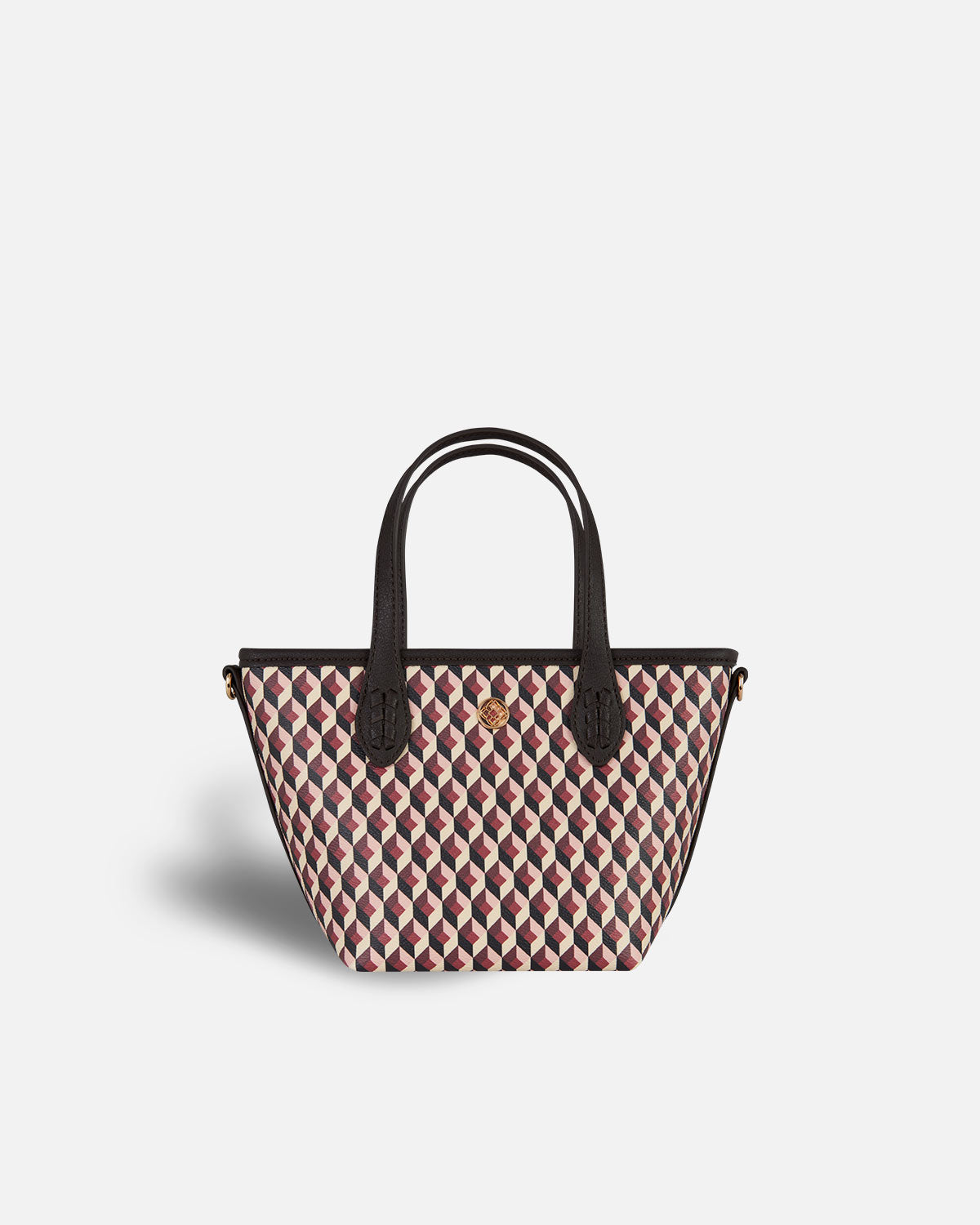 Geometric print mini bag cherry